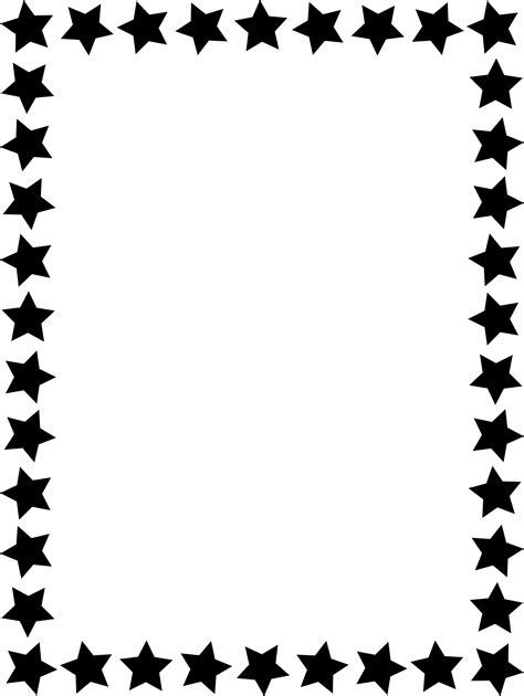 Download Black Star Border Clip Art - Simple Black And White Border - Png Download (#465098 ...