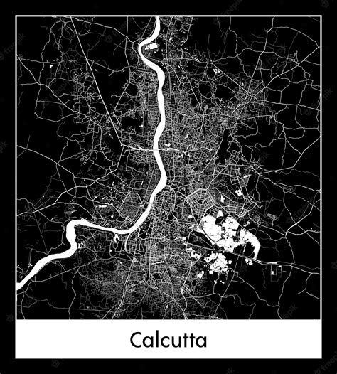 Premium Vector | Minimal city map of calcutta (india, asia)