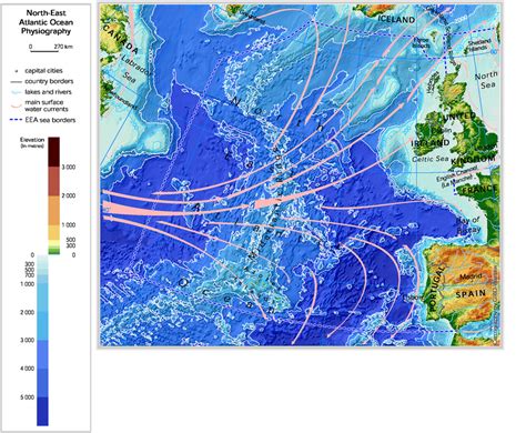 Atlantic Ocean Depths Chart