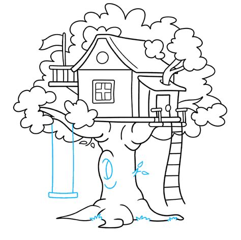 How to Draw a Tree House - Really Easy Drawing Tutorial