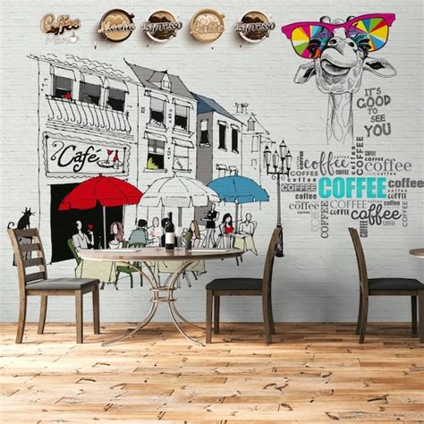 Cafe Shop Wall Mural - Etsy