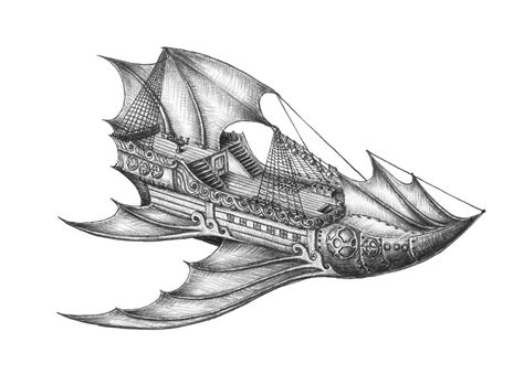 [COMMISSION] Flying Fish - Spelljammer ship by s0ulafein on DeviantArt