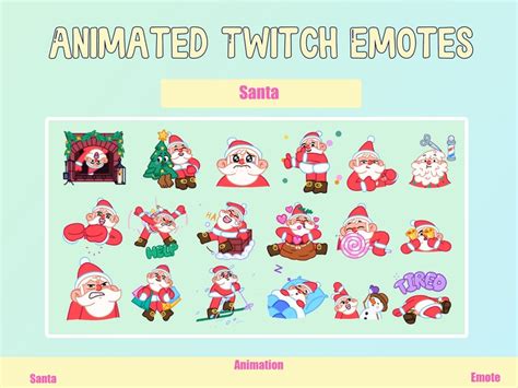 ANIMATED Christmas Santa Emotes for Twitch and Discord Cute - Etsy