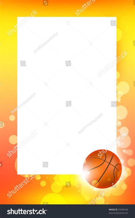 Frame Whith Basketball Ball On The Yellow Glow Background Stock Photo 72930106 : Shutterstock