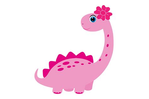 Cute Girl Dinosaur Svg, Cute Dinosaur Sv Graphic by Lillyrosy ...