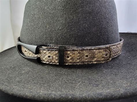 Western cowboy cowgirl Real RATTLESNAKE snake skin hat band adjustable HORSESHOE | eBay