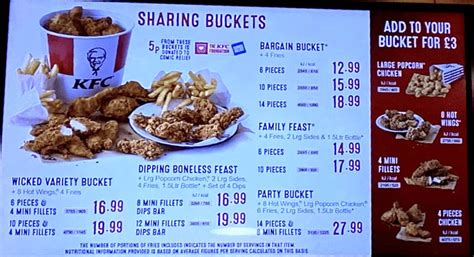 Chicken Bucket Kfc Menu With Prices