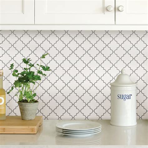 WallPOPs White Quatrefoil Peel Stick Backsplash Tiles-NH2360 - The Home ...