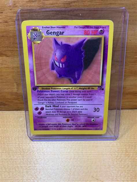 Gengar 1st Edition Pokemon Card Fossil Vintage Card Rare | Etsy