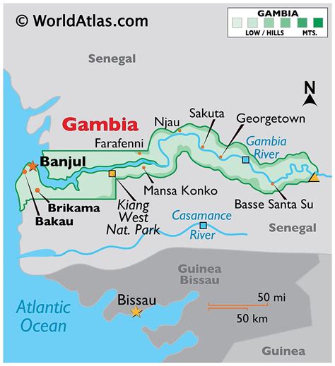 Political Map Of Gambia