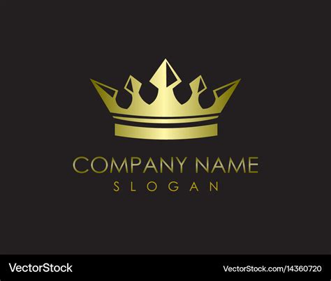 Crown logo black background Royalty Free Vector Image