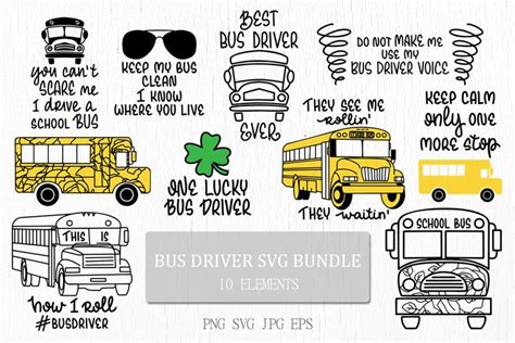 Bus driver quotes SVG Bundle | School Bus Driver designs