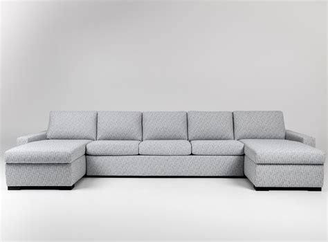 American Leather Rogue Contemporary 5-Seat Sectional Sofa with 2 Chaise & King Sleeper | Sprintz ...