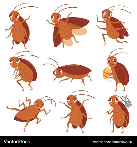 Cartoon cockroach mascot angry cockroaches Vector Image