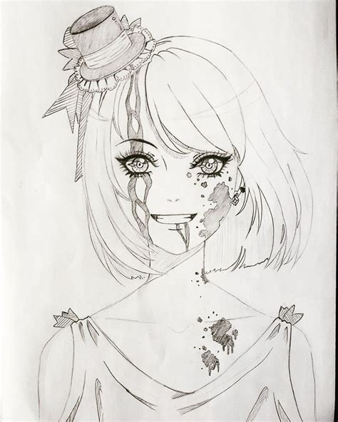 Creepy Anime Girl Drawing