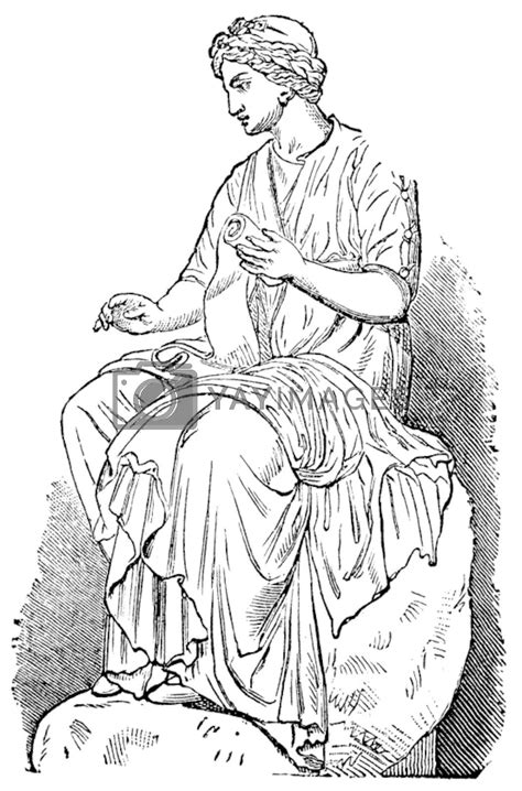 Calliope, Muse of Epic Poetry, vintage engraved illustration by Morphart Vectors & Illustrations ...