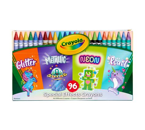 96 Neon, Metallic, Pearlescent & Glitter Crayons | Crayola