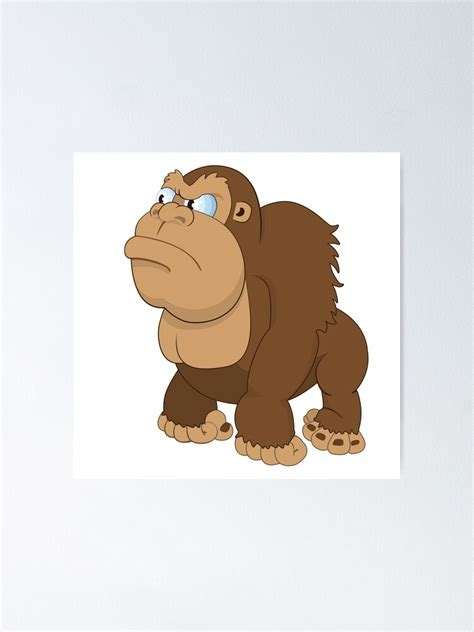 "Grumpy cartoon Gorilla" Poster by berlinrob | Redbubble