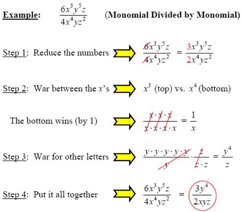 Dividing Monomials Calculator | World of Printable and Chart