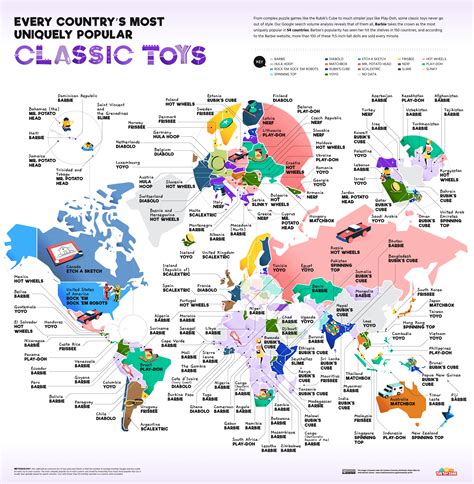 Most searched toys in each country (and other categories) : r/MapPorn