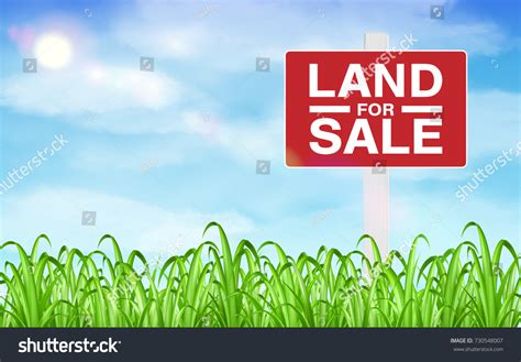 Land Sale Sign On Grass Field Stock Vector (Royalty Free) 730548007 ...