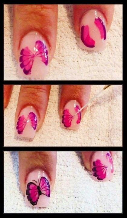 Butterfly tutorial nail art | Gel nails, Nail art, Butterfly nail art