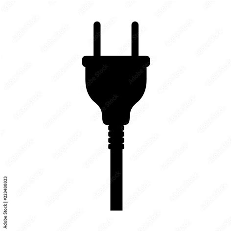 Plug icon vector , silhouette, logo on white background Stock Vector ...