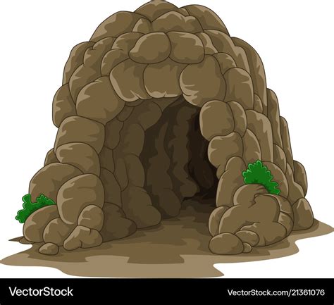 Cartoon cave isolated on white background Vector Image