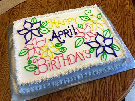 April Birthday Cake | Birthday sheet cakes, Happy birthday april, Happy ...