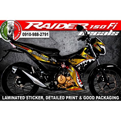 RAIDER 150 FI DECALS SHARK STICKER | Shopee Philippines