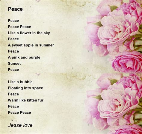 Peace - Peace Poem by Jesse love