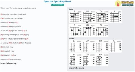 Chord: Open the Eyes of My Heart - tab, song lyric, sheet, guitar, ukulele | chords.vip