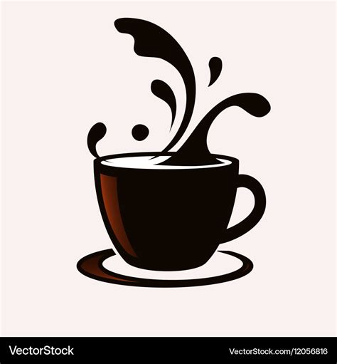 Coffee cup with splash Royalty Free Vector Image