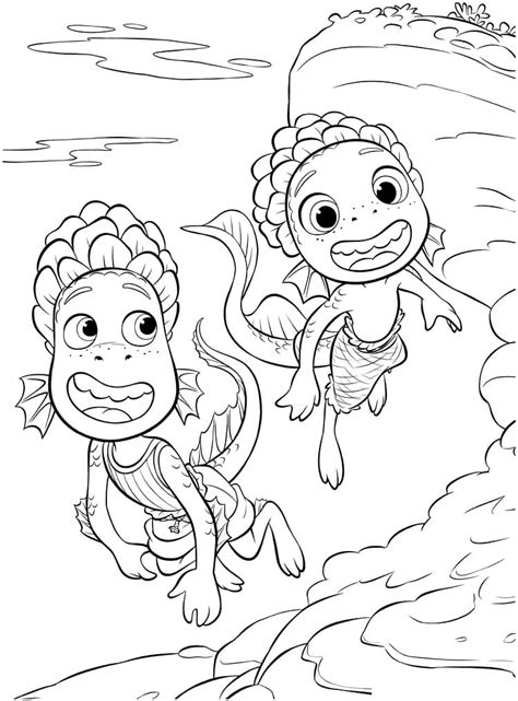 Disney Pixar Luca and Alberto coloring page - Download, Print or Color Online for Free