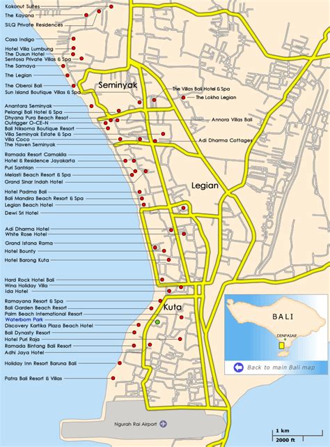 Bali Weather Forecast and Bali Map Info: Legian Bali Map and Hotels Map