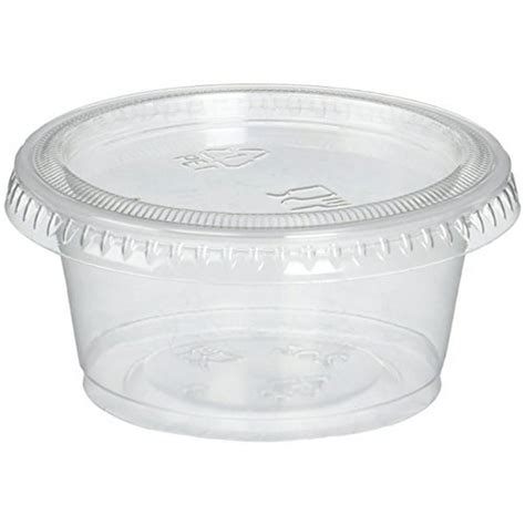 COMFY PACKAGE 2 oz. Plastic Disposable Portion Cups, Jello Shot Cups, Souffle Cups with Lids ...