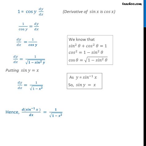 Example 26 - Find derivative of f(x) = sin-1 x - Class 12 - Examples