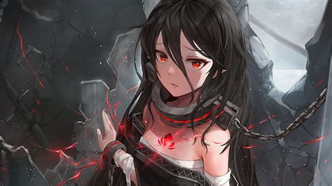 HD wallpaper: Anime, Original, Black Hair, Girl, Red Eyes | Wallpaper Flare