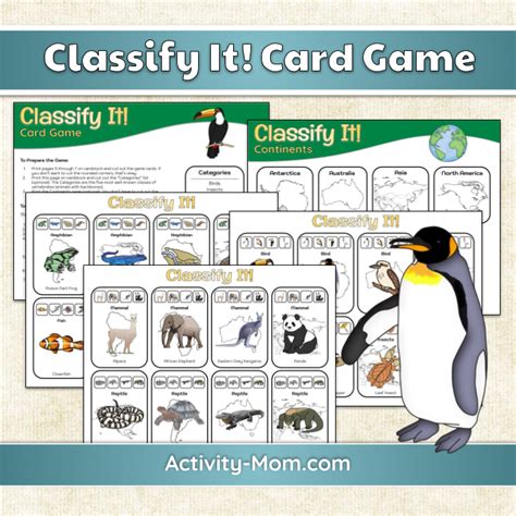 Printable Animal Classification Game for Kids (free) - The Activity Mom