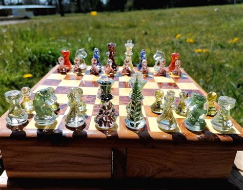 Chess set Forest vs Flowers chess themed chess set | Etsy