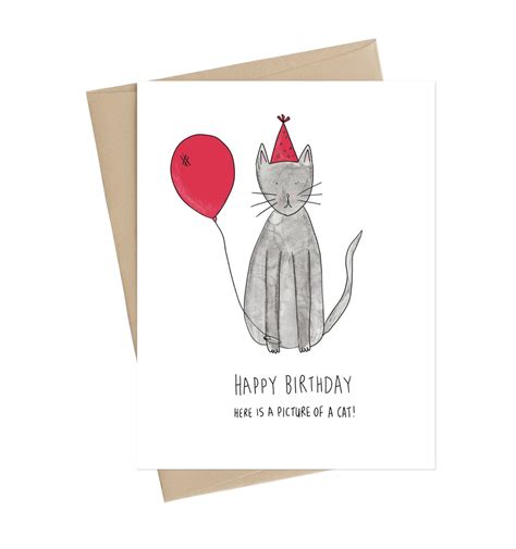 Funny Birthday Card // Cat Birthday // Cat Card // Funny Cat Cat // Cat ...