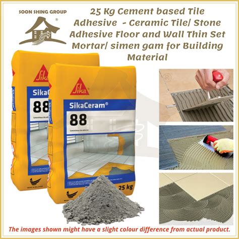 25Kg Cement Tile Adhesive - Ceramic Tile/ Stone Adhesive Floor Wall Thin Set Mortar/ simen gam ...