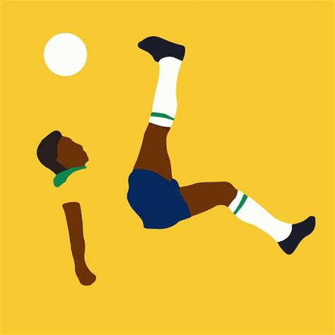 Premium Vector | Pele bicycle kicking a ball