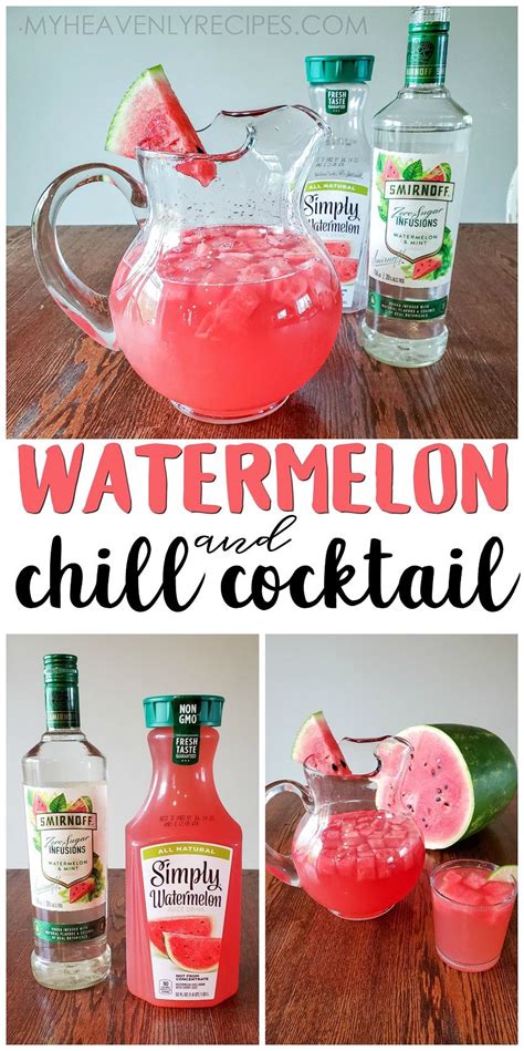 Watermelon & Chill Cocktail | Mixed drinks alcohol, Liquor drinks, Cocktail drinks alcoholic