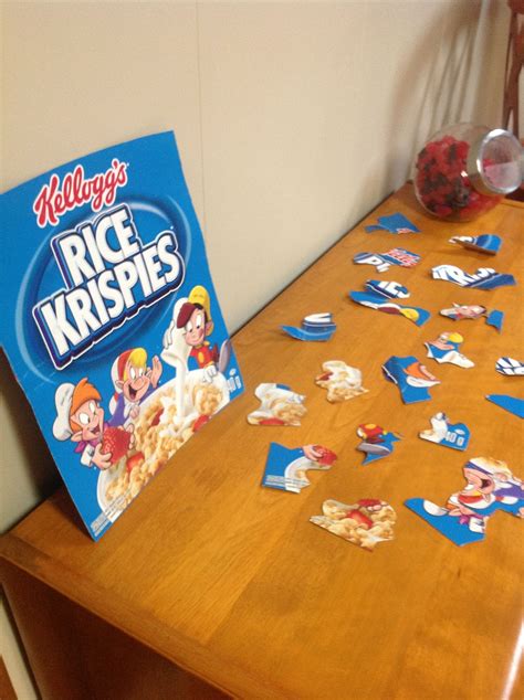 Puzzle from a cereal box. Another fun game. | Kelloggs rice krispies, Rice krispies, Fun games