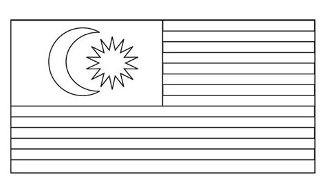 Colouring Gambar Bendera Malaysia Untuk Mewarna