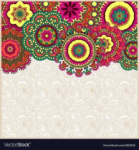 Floral background with circle flower design Vector Image