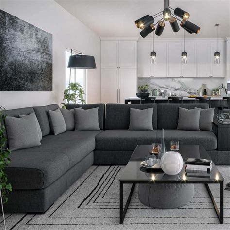 11 Excellent Living Room Design Grey Sofa | Living room decor gray, Dark grey couch living room ...