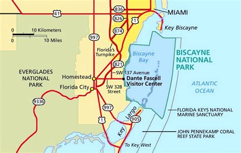 Biscayne National Park area road map - Ontheworldmap.com