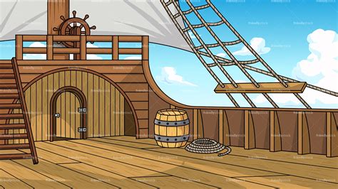 Pirate Ship Deck Background Cartoon Clipart - FriendlyStock